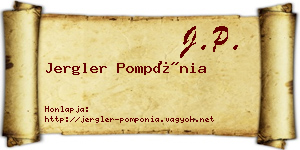 Jergler Pompónia névjegykártya